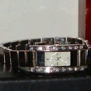 LGP Ladies Silver Tone Rhinestone Dress Watch